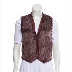 💯 RABBIT FUR LEATHER VEST by OPENING CEREMONYEUC